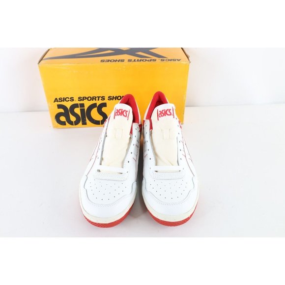 NOS Vintage 90s Asics Mens 12 Spell Out Outrage Lo Sneakers Shoes White Red main image 7